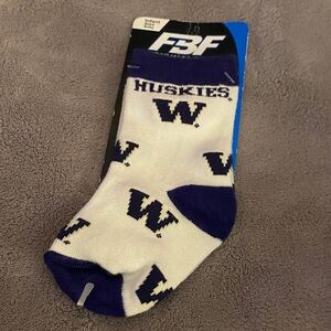 White and Purple Huskies Infant Socks